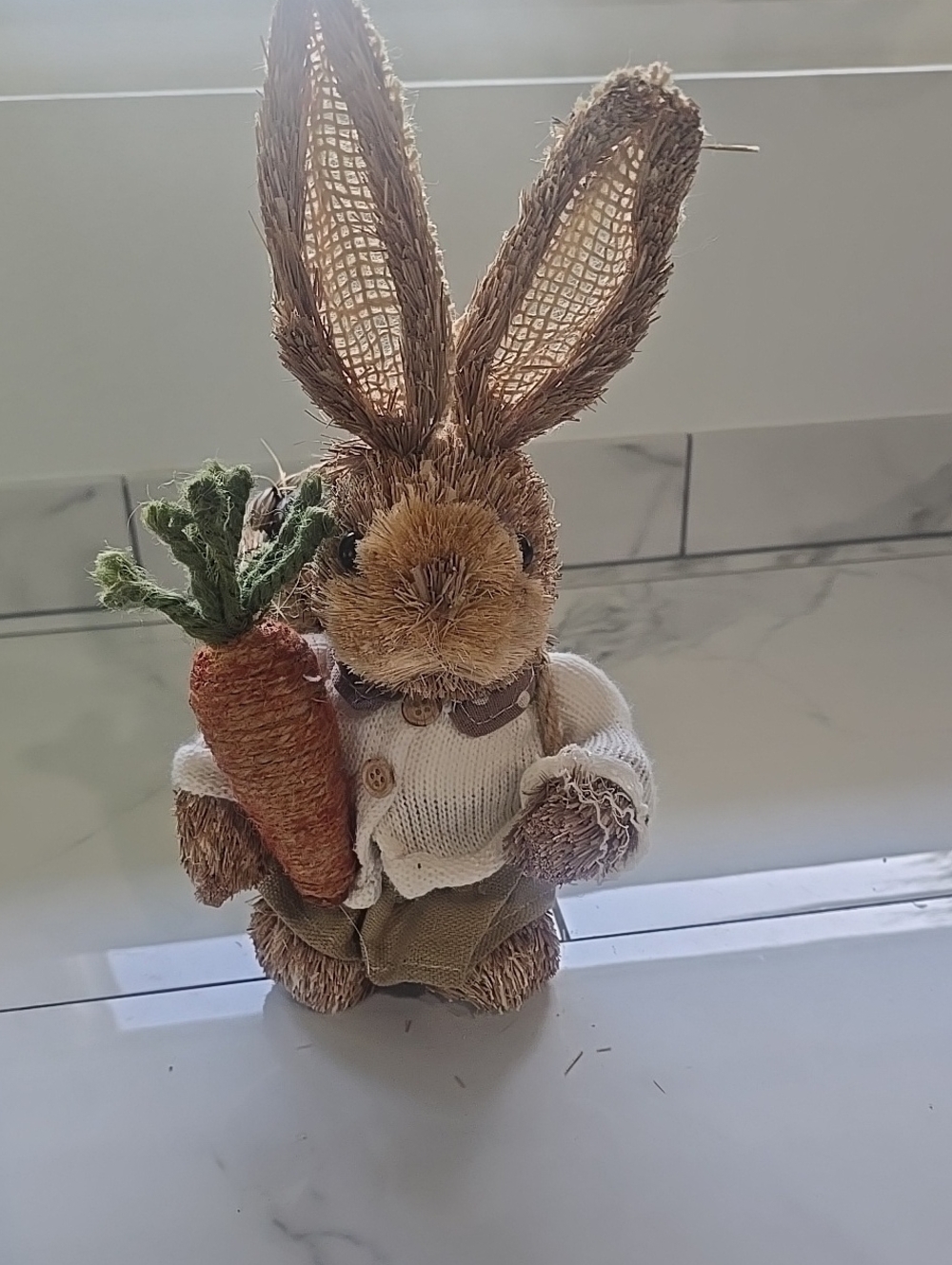 Kirklands Brown Bunny with Carrot Accent